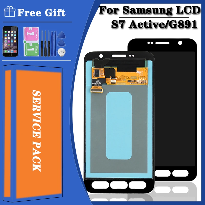 100% Original For Samsung G891 lcd  with touch screen digitizer assembly replacement For Samsung Galaxy s7 Active SM-G891A