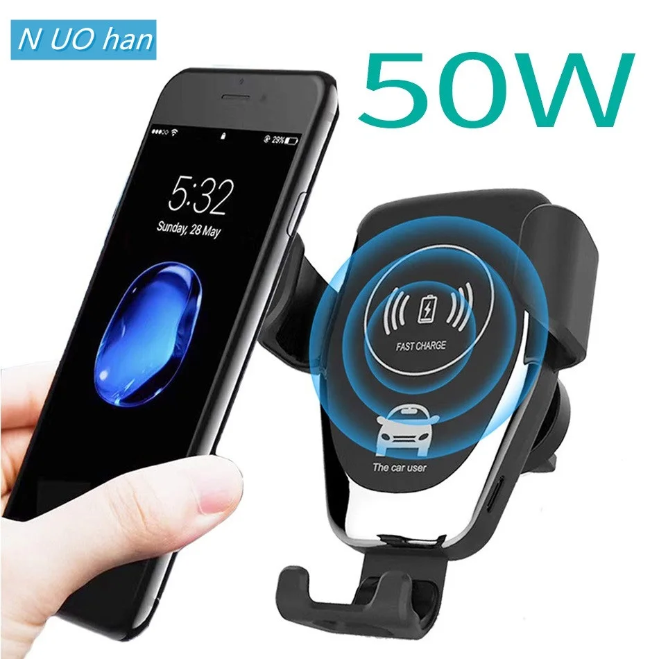

Qi 50W Car Fast Wireless Charger For iPhone 8 8 Plus XS 7.5W Car Wireless Charger For Samsung Galaxy S7 S8 S9 S10 Note 9 Charger