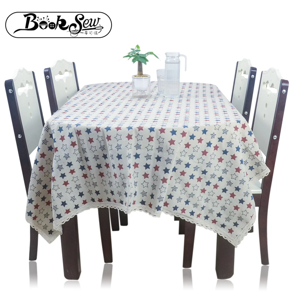 

Booksew Stars Design With Lace Thick Table Cloth Dining Table Clothes Square Oval Table Cover For Party Wedding Mantel Outdoor
