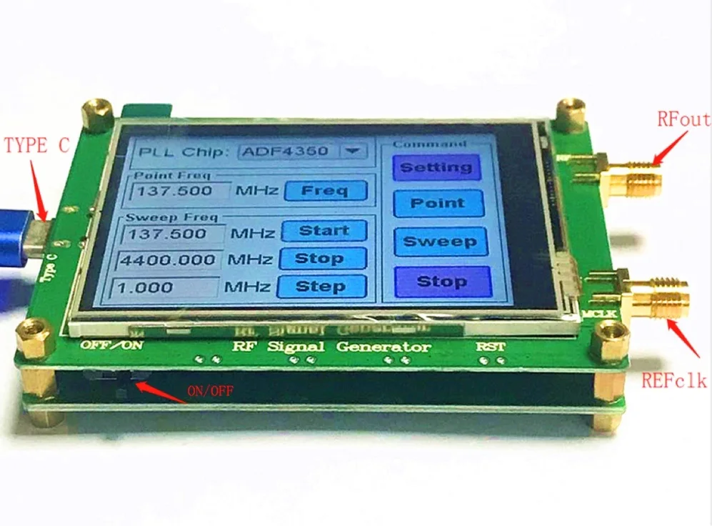

Обновление погружной Золотой процесс ADF4351 ADF4350 макетная плата 35M-4,4G источник сигнала фазовая Блокировка контура