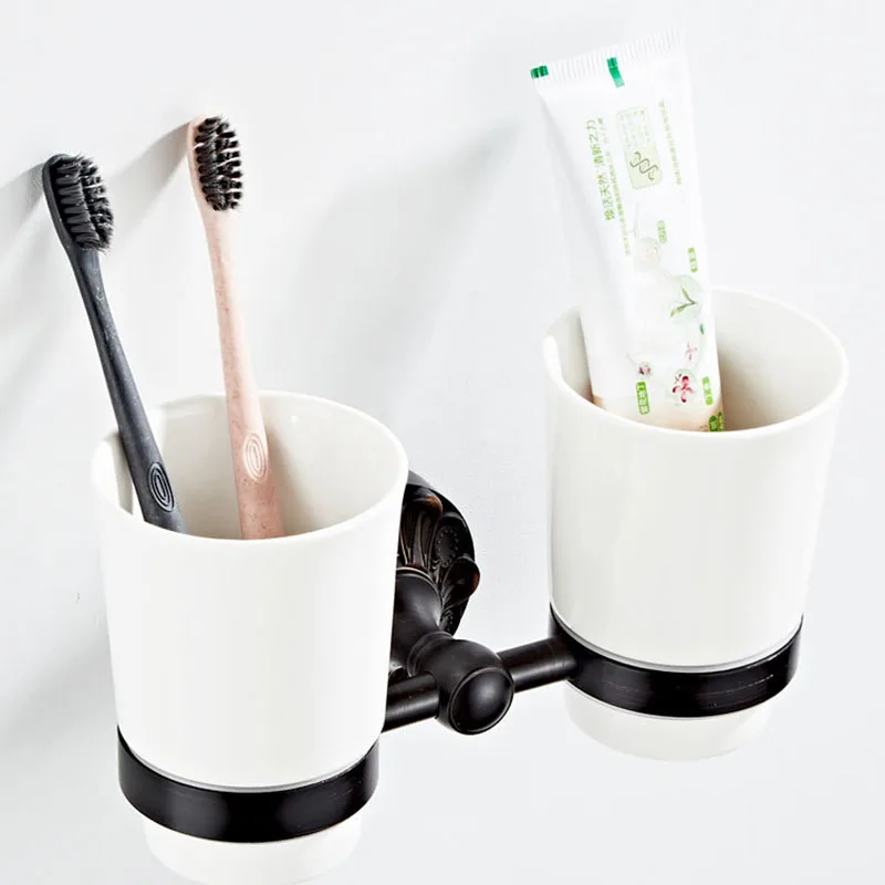 Античная бронзовая кружка держатель для стакана черная подставка кружек