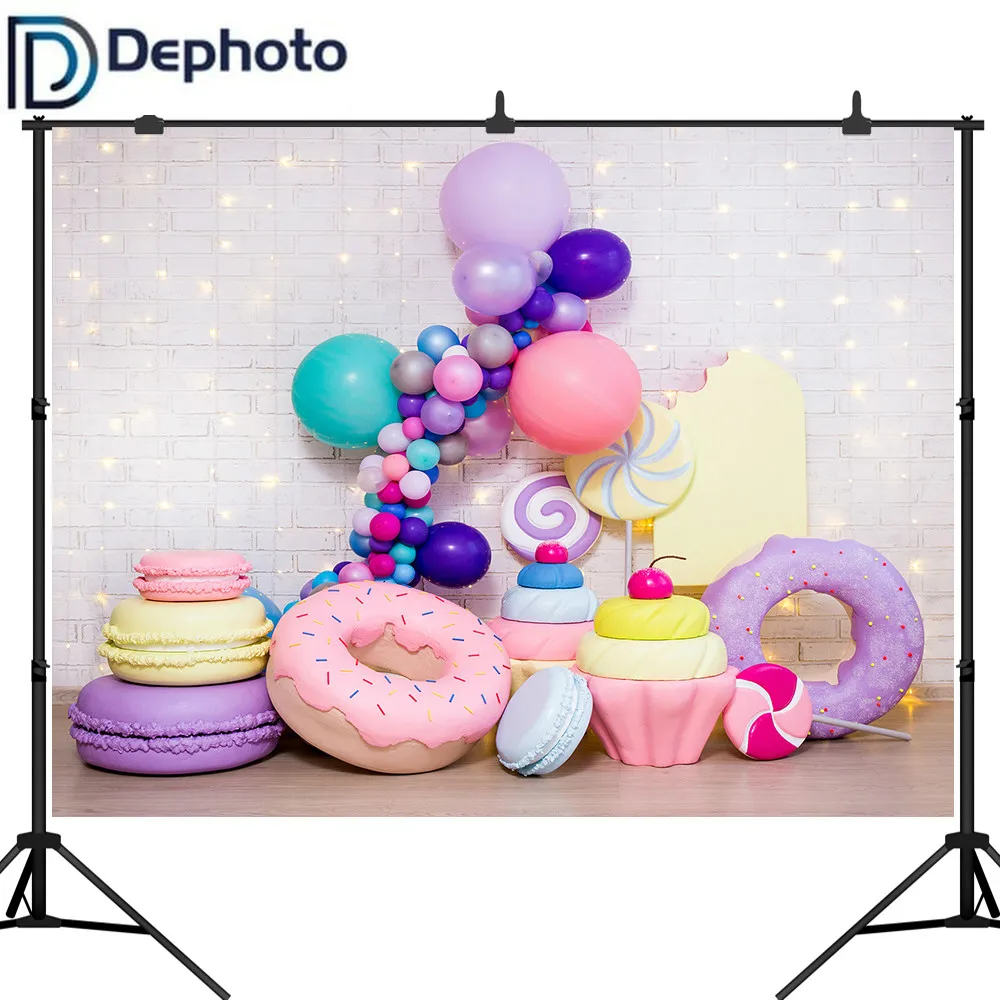 Dephoto фоны для фотосъемки леденец торт День рождения баннер кирпичный настенный