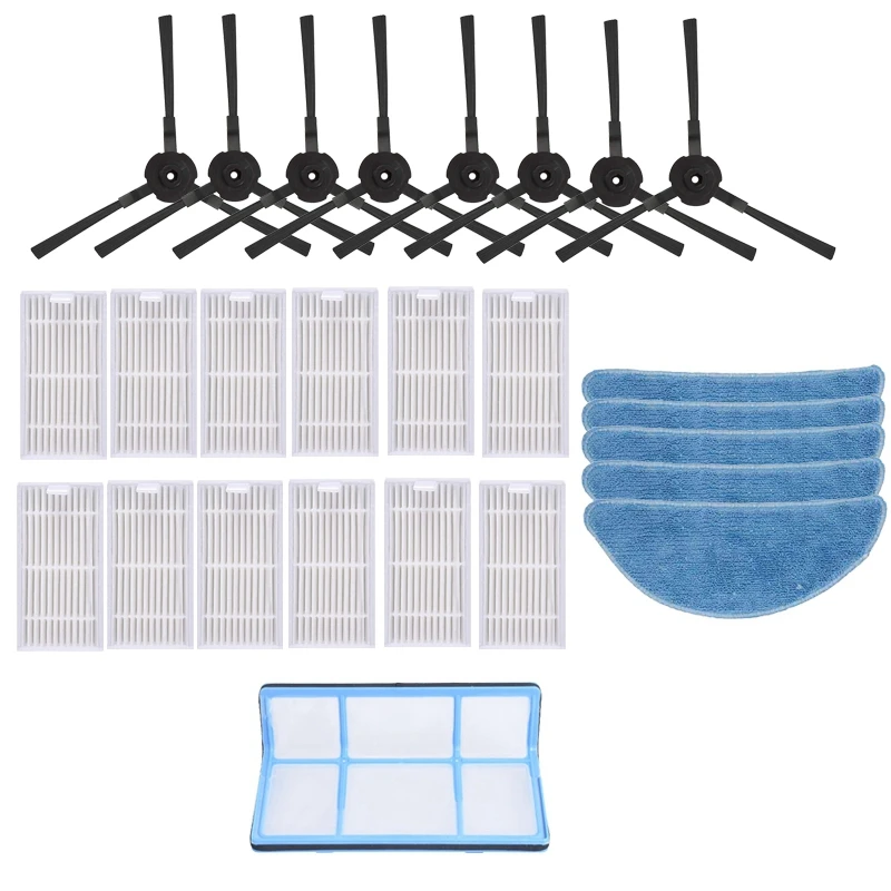 

TOP!-HEAP Filter Side Brush Mop Cloth for Chuwi Ilife V5S V5 Pro X5 V3L V5 V3S V3S Pro V50 Robotic Vacuum Cleaner Parts