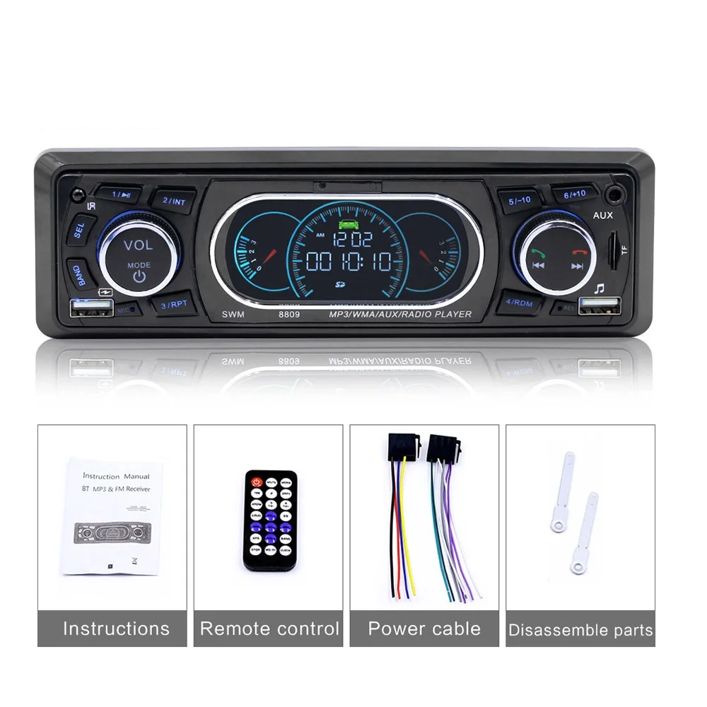 AOSHIKE Bluetooth 1-Din автомобильный стерео аудио в-тире MP3 радио плеер Sup порт USB TF AUX FM