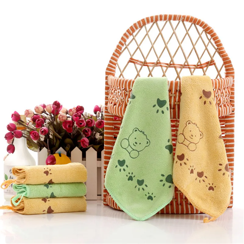 3 шт./лот 25*25 см милое детское полотенце из сверхтонкого волокна банное квадратное