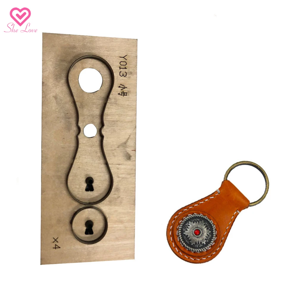 

Keyring Design Wood Dies Cutter for Leather Steel Blade Die Cut DIY Leathercraft Cutting Tools Punch Tool Template