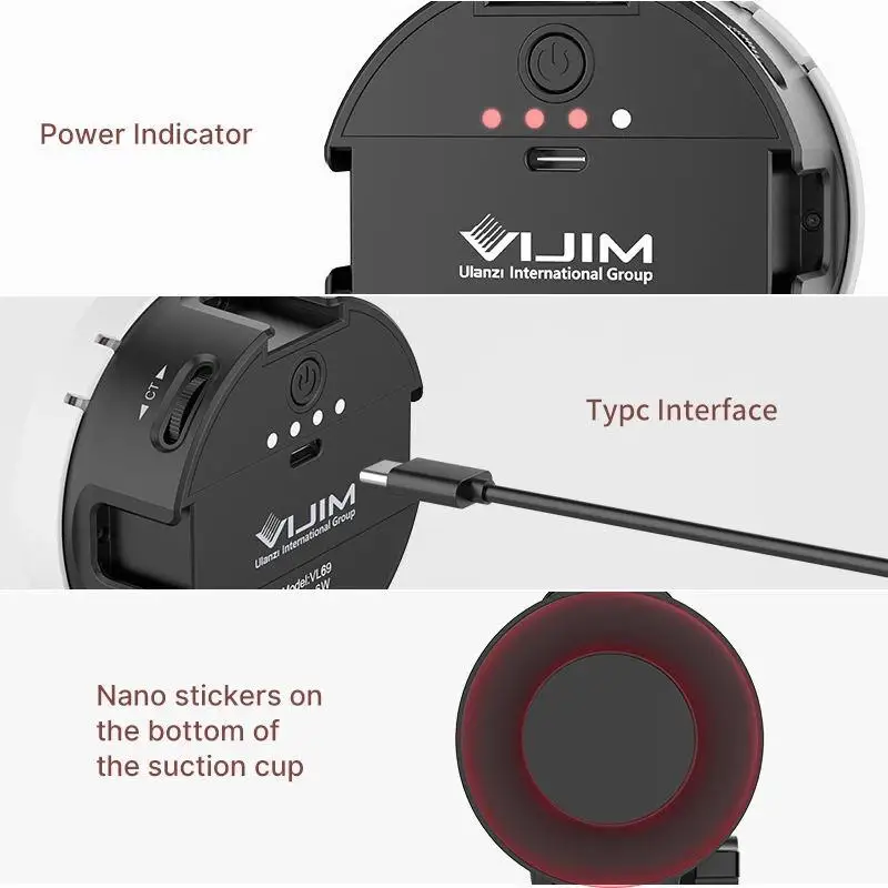 Ulanzi VIJIM VL69 LED Video Light 2500-6500K Round Soft Fill Lamp Live Broadcast Conference Lighting Kit for Vlog | Электроника