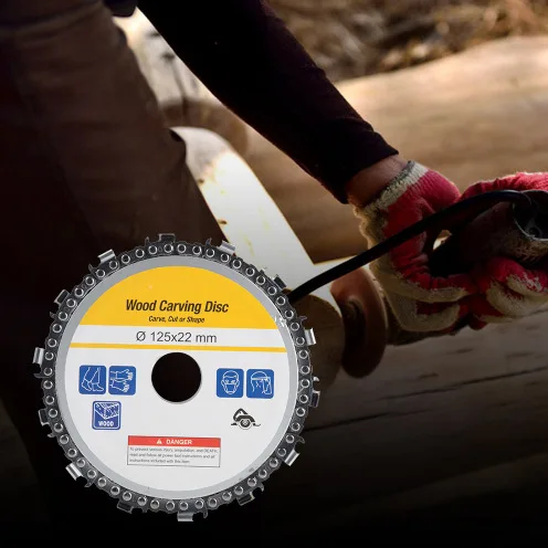 

5 Inch Chain Grinder Chain Saws Disc Woodworking Chain Plate Tool 5 Inch Multi-Functional Wood Carving Disc Angle Grinding Tool