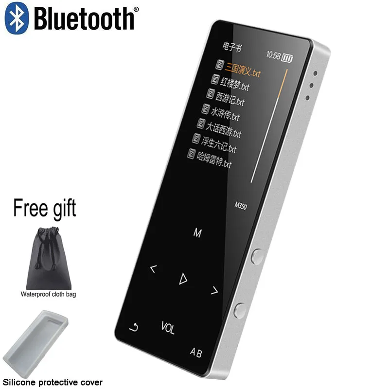 Silver Black pro Металлический bluetooth mp3 плеер 8 Гб Встроенный динамик fm-радио электронная книга диктофон портативный аудио Спорт flac музыка видео плеер - Цвет: Silver Black pro