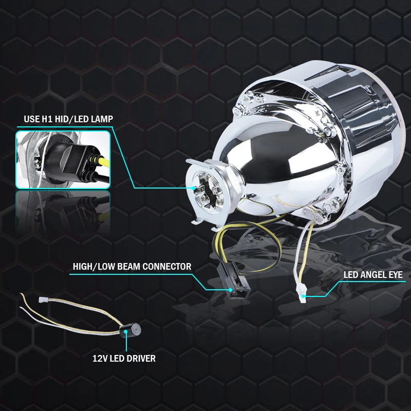 Биксеноновые линзы для проектора 2 5 дюйма светодиодсветодиодный ходовые огни