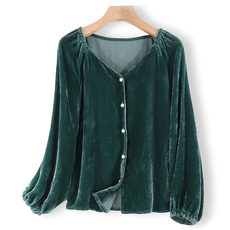 100% натуральные шелковые блузки с длинным рукавом и принтом из натурального шелка