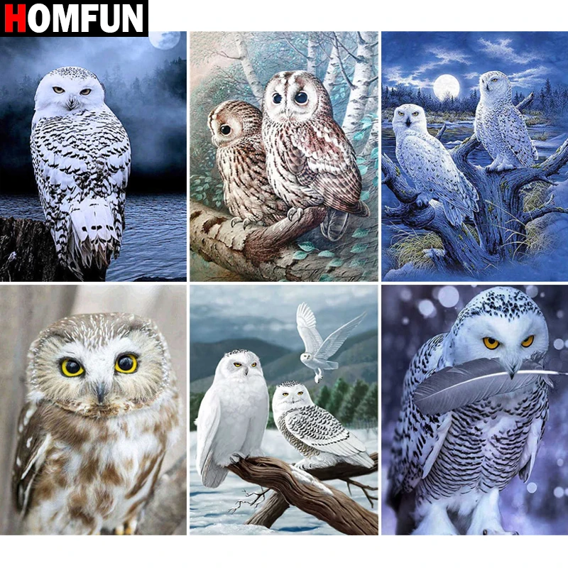 

Картина Стразы HOMFUN, алмазная 3D вышивка «Сова, пейзаж», с декором, для творчества