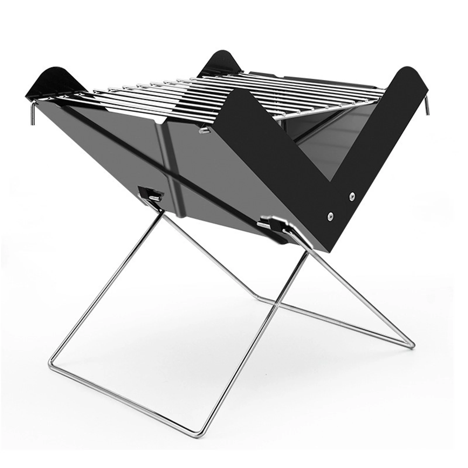 

Mini outdoor double barbecue grill stainless steel portable folding grill charcoal charcoal grill bbq outdoor camping picnic too