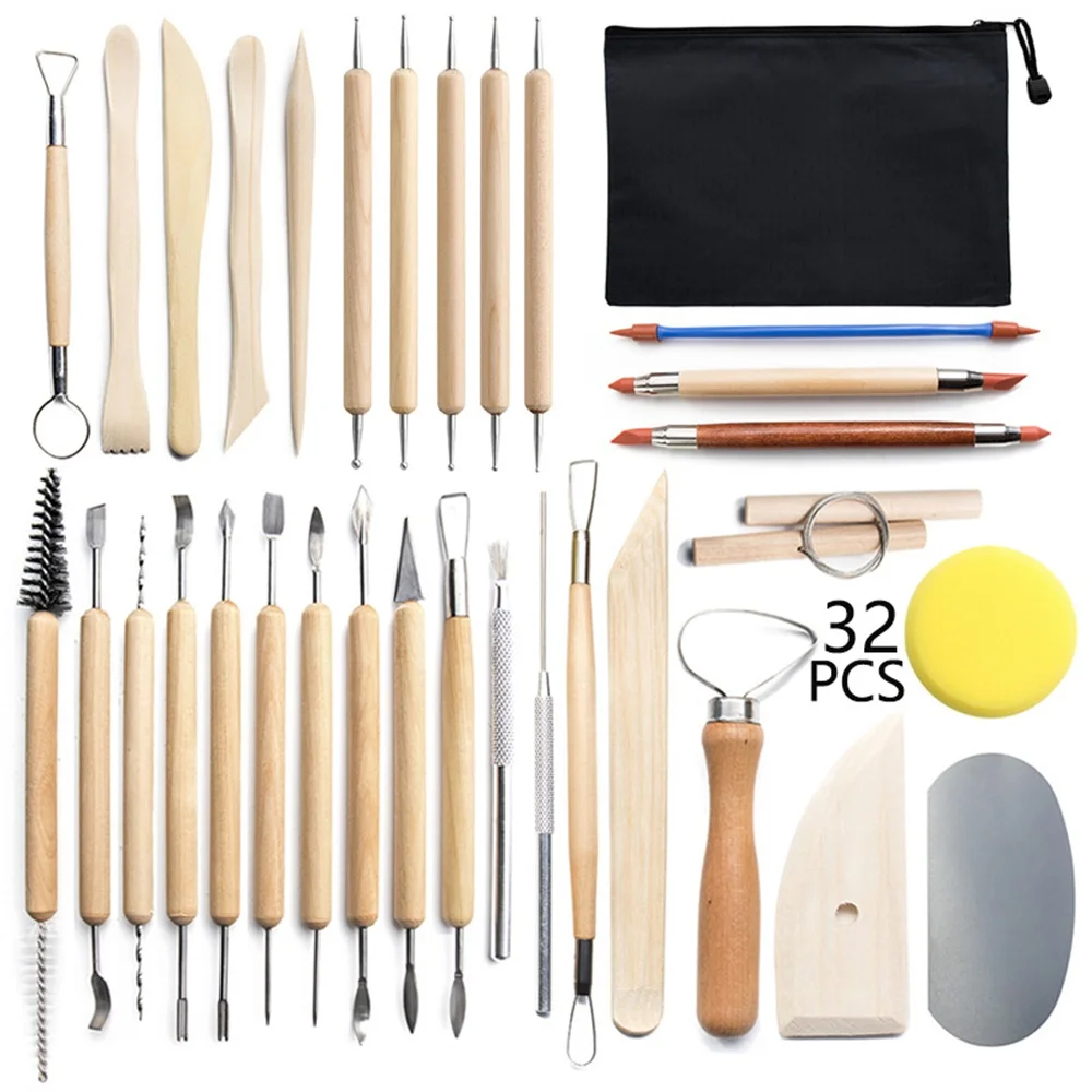 

32Pcs Polymer Clay Tools Ball Stylus Dotting Tool Modeling Clay Sculpting Tools Set Rock Painting Kit for Sculpture Pottery Kit