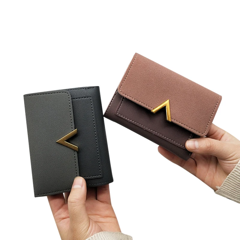 MINOFIOUS короткие женские кошельки маленький Матовый кожаный кошелек с застежкой