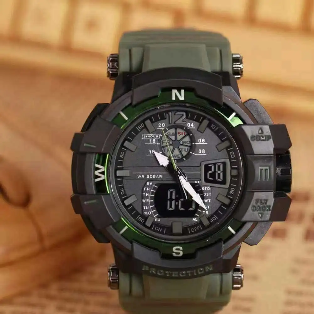 

Japanese brand outdoor sports boys watch LED electronic digital double display men's watch neutral watch lovers watch