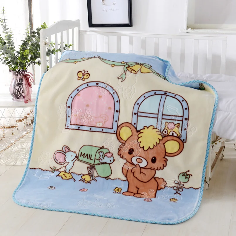 Products for Newborn Double Blanket Animal Cartoon for Infant Baby Girl Boy Keep Warm Car Kindergarten Nap Blanket 0-5 years old