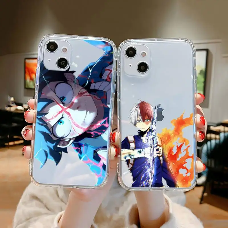 

My hero academia Anime cool Phone Case For iPhone 13 12 11 8 7 Pro Max Plus X XS XR MINI transparent clear New Soft capa