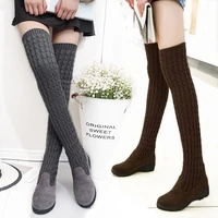 fashion runway crystal stretch fabric sock boots pointy toe over the knee heel thigh high pointed toe woman boot