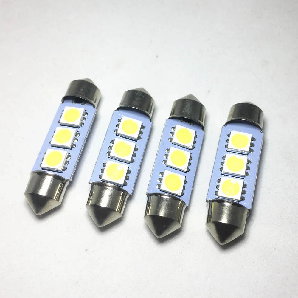 4 шт. Авто 36 мм 39 41 Festoon Dome светодиодный 5050 3 SMD Белый свет для чтения чип лампы