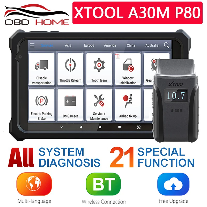 Сканер диагностический XTOOL A30M P80 OBD2 профессиональный прибор для диагностики