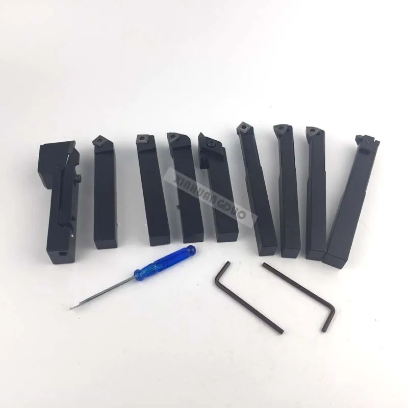 lathe cutting tools set 14mm 9pcs/set indexable carbide with tool inserts for mini | Инструменты