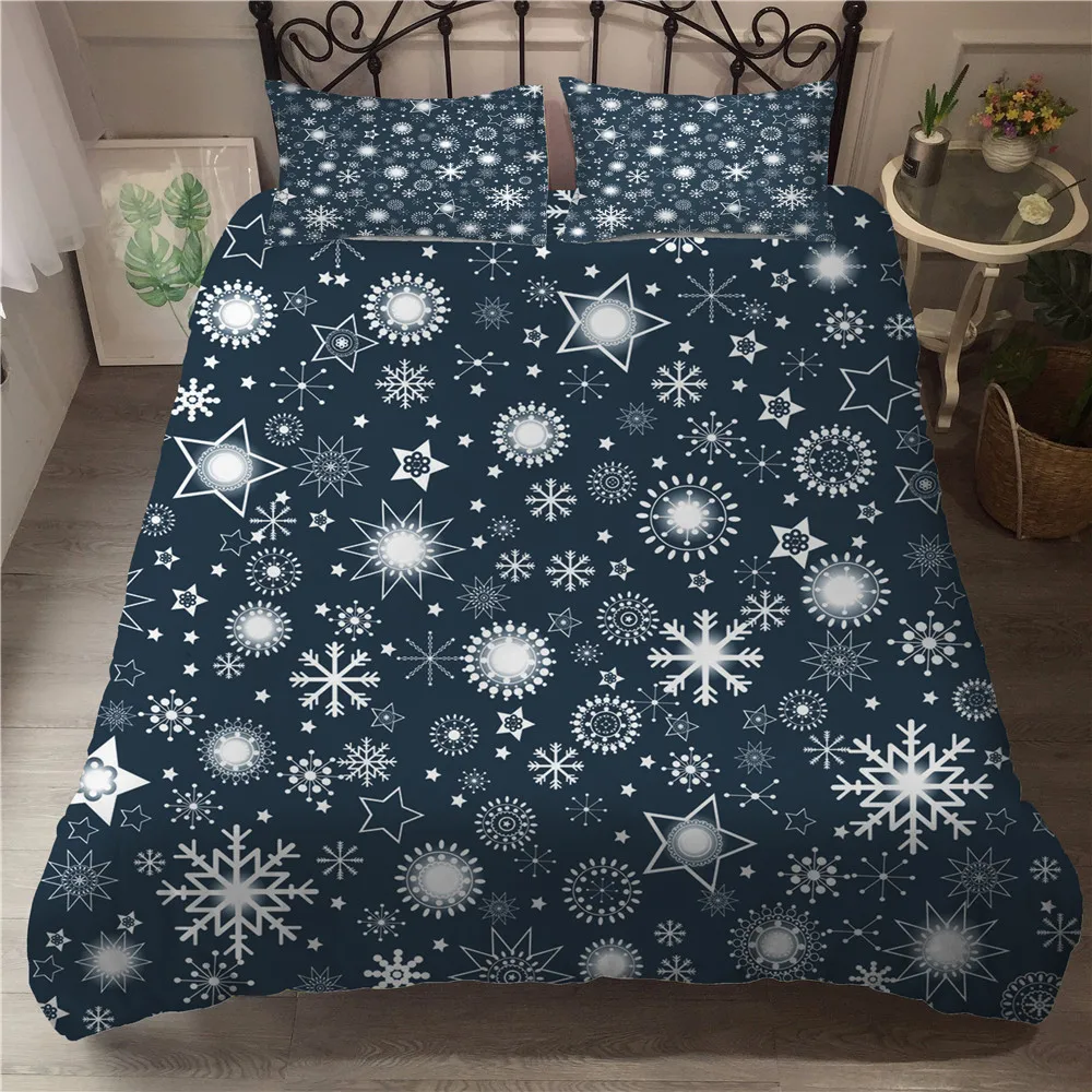 MEI Dream постельное белье полный синий Снежный комплект пододеяльников простыня