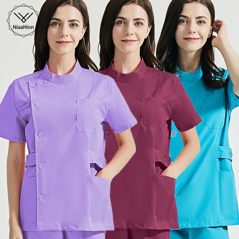 Униформа Niaahinn для женщин комплект медицинского СКРАБА с V-образным вырезом
