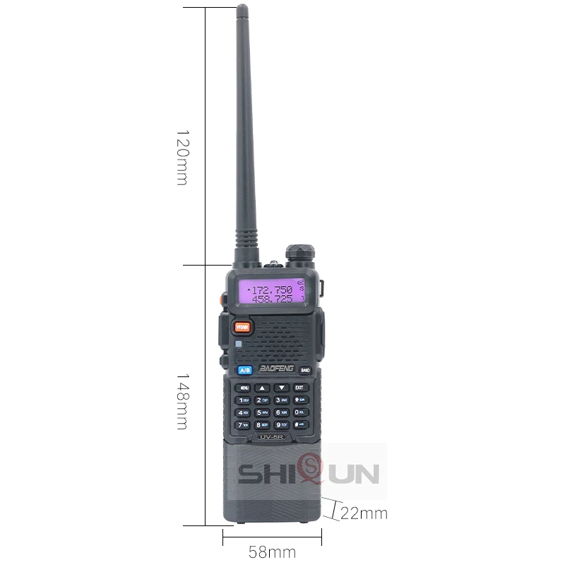 2pcs baofeng uv 5r walkie talkie 3800mah 5w battery dual display dual band baofeng uv5r portable 5w uhf vhf two way radios uv 5r free global shipping