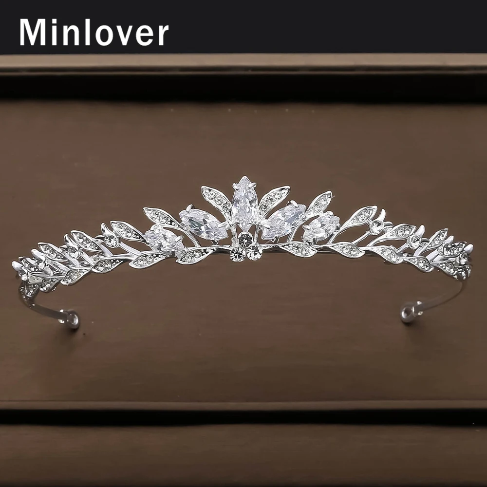 Mecresh свадебная тиара и короны для женщин Свадебные украшения волос Циркон