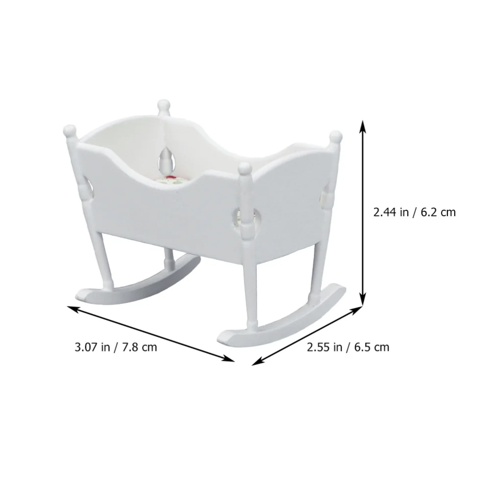 

1Pc Mini Dolly House Kids Gift Furniture Plaything Small Cradle Model (White)