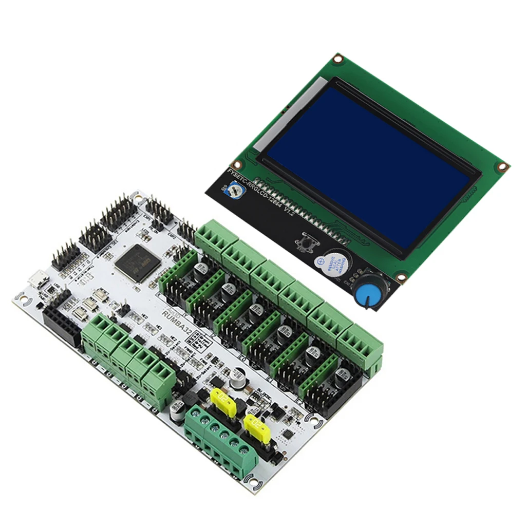 

1 Set RUMBA32 Control Board with 12864 LCD Display Screen DIY Upgrade Kit for 3D Printer Accessories