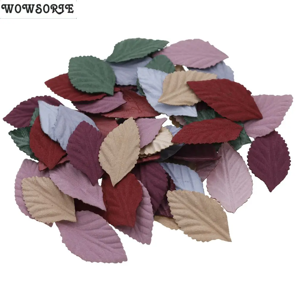 

Зеленые листья, цветы «сделай сам», свадебное украшение, искусственные цветы для украшения волос, 100 шт.