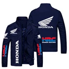 Мужская куртка Honda HRC Racing, куртка с принтом логотипа Honda Wing, Повседневная ветровка, трендовая приталенная бейсбольная униформа, мотоциклетная куртка для верховой езды