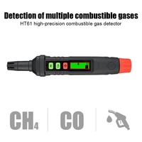 ht61 household gas leak detector gas analyzer pen type mini portable ppm meter combustible flammable natural tester