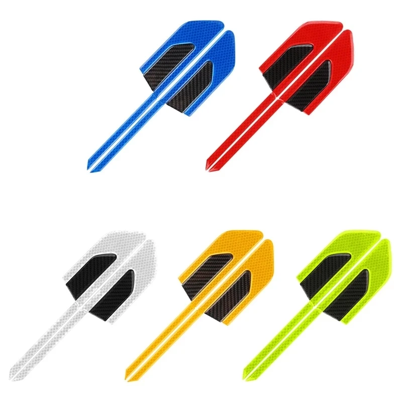 

2PCS/Set Car Warning Mark Reflective Tape Exterior Accessories High Reflective Protective Strip Sign Decal For Bumper Fender