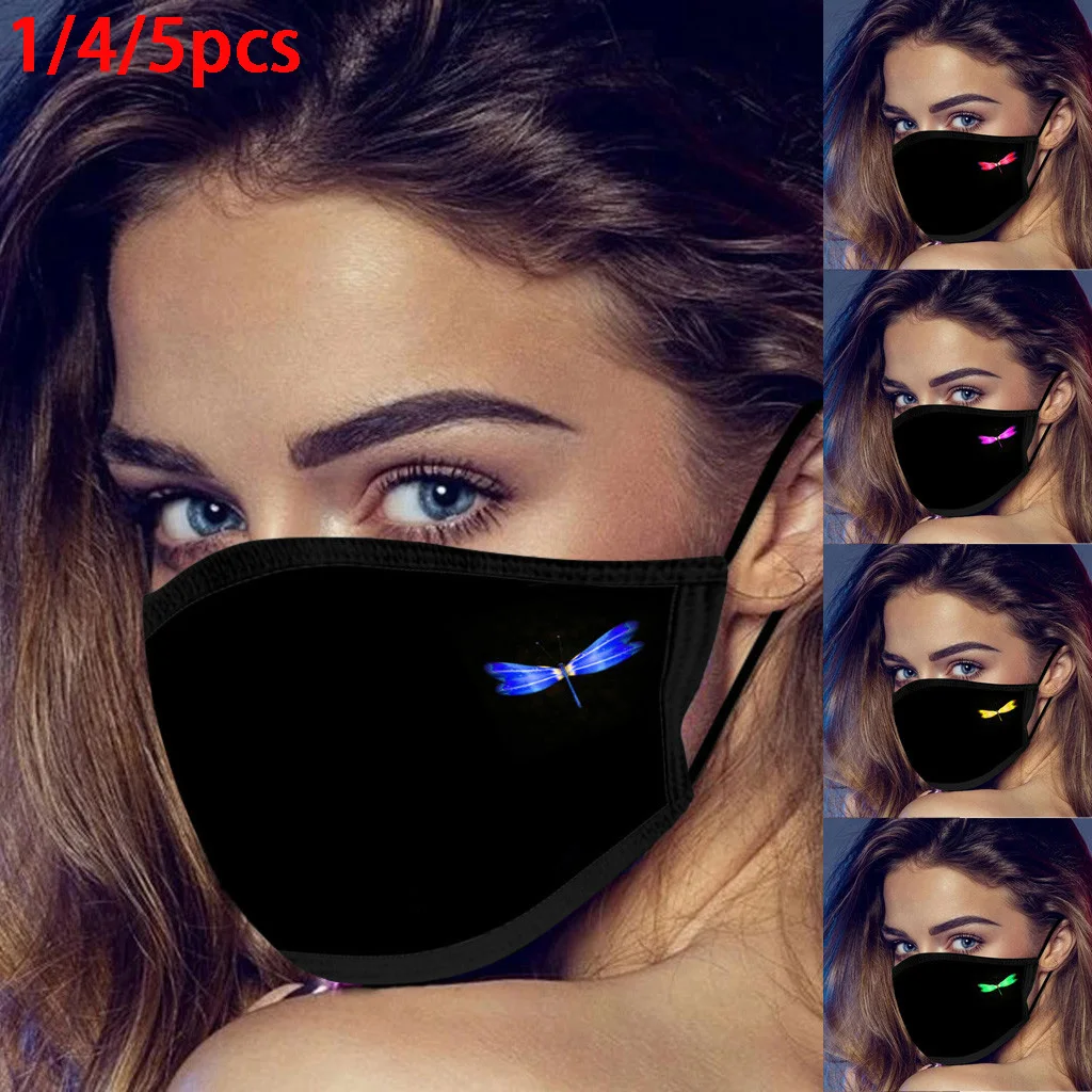 1/5 шт. унисекс черная хлопковая маска для губ многоразовый пылезащитный