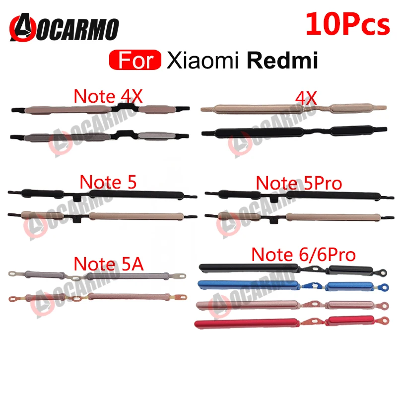 

Кнопки для Xiaomi Redmi Note 4X, 5, 6 Pro, 5A, 6 Pro, 10 шт.