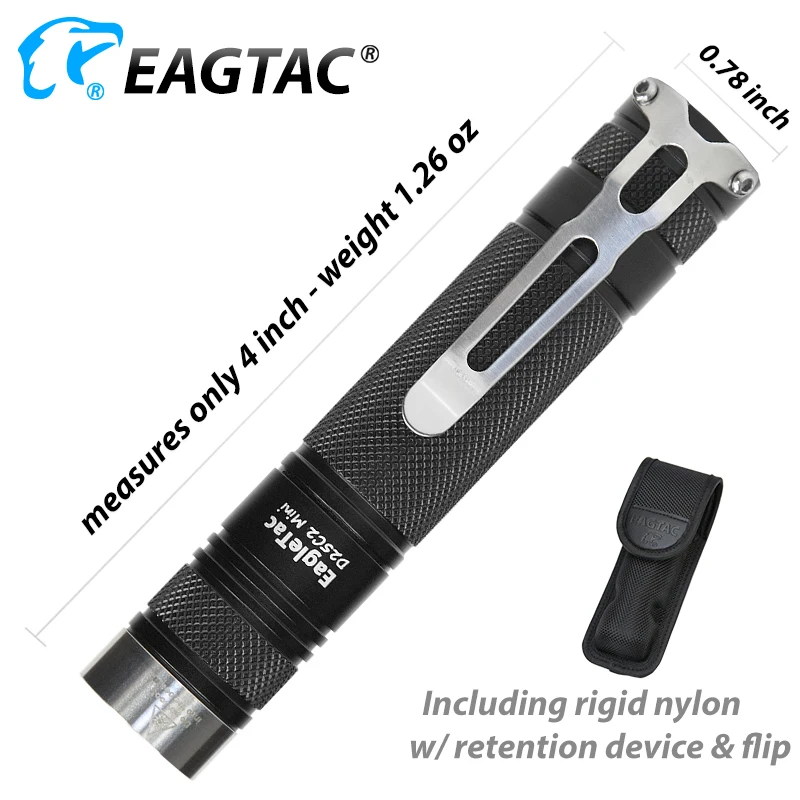 EAGTAC D25C2 Мини светодиодный фонарик EDC фонарь CREE XPG2 530 люмен CR123A многорежимный