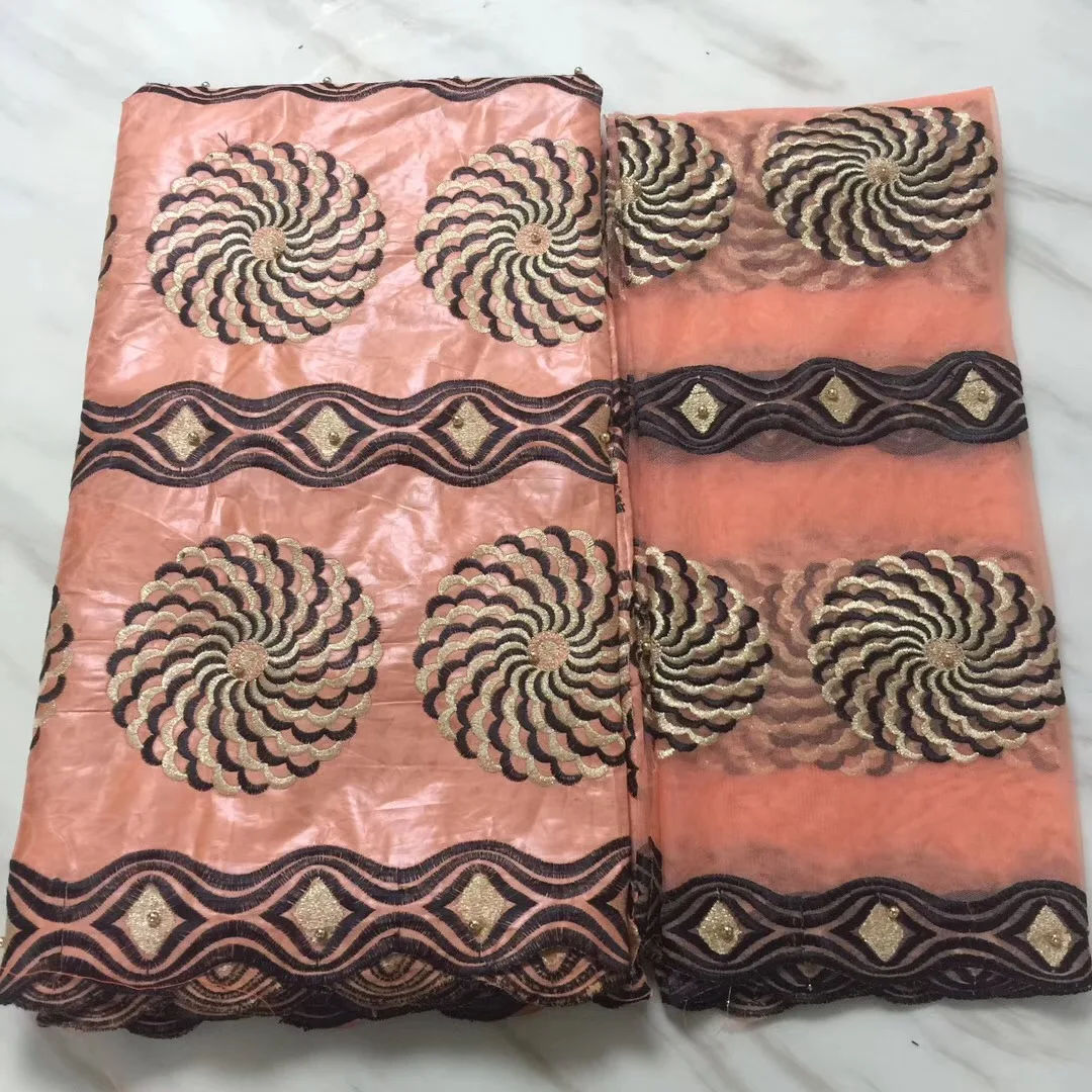 2018 африканская кружевная ткань Зеленая бабочка африканский гипюр с блестками