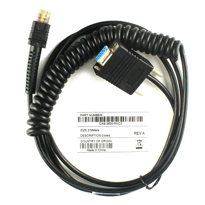 

Новый сканер 5 в 3 м RS232 последовательный спиральный кабель совместимый с Zebra LI3608 LI3678 DS3608 DS3678 кабель сканера штрих-кода