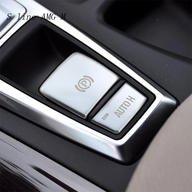 

Car Styling For BMW X5 X6 E70 E71 x5m x6m Central Handbrake Auto H switch Buttons Cover Stickers Trim Interior auto Accessories