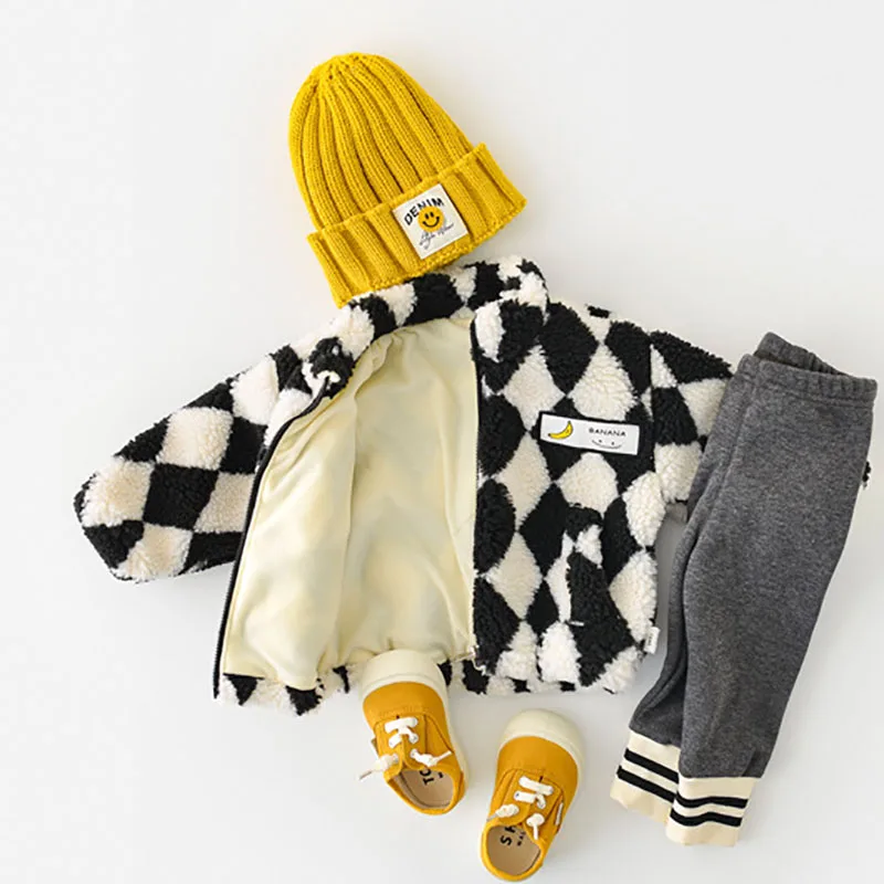 

Parka gruesa de lana de cordero para bebé, ropa para niña, invierno, 2021