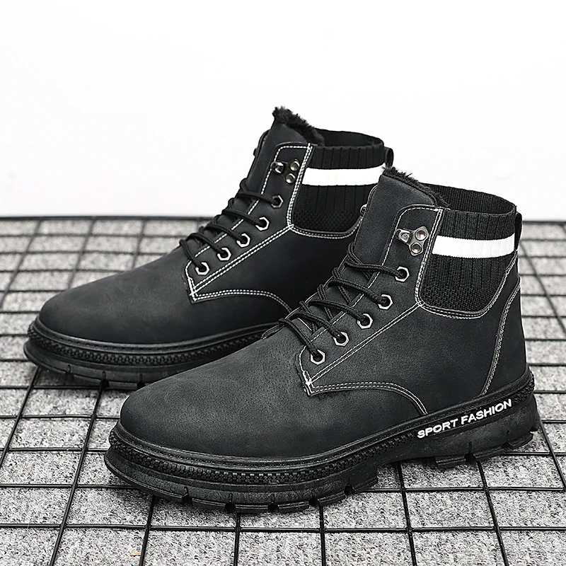 

2021 мужские модные теплые зимние ботинки Dr. Martin зимние сапоги с добавлением хлопка Уличная Повседневная Водонепроницаемая нескользящая обу...