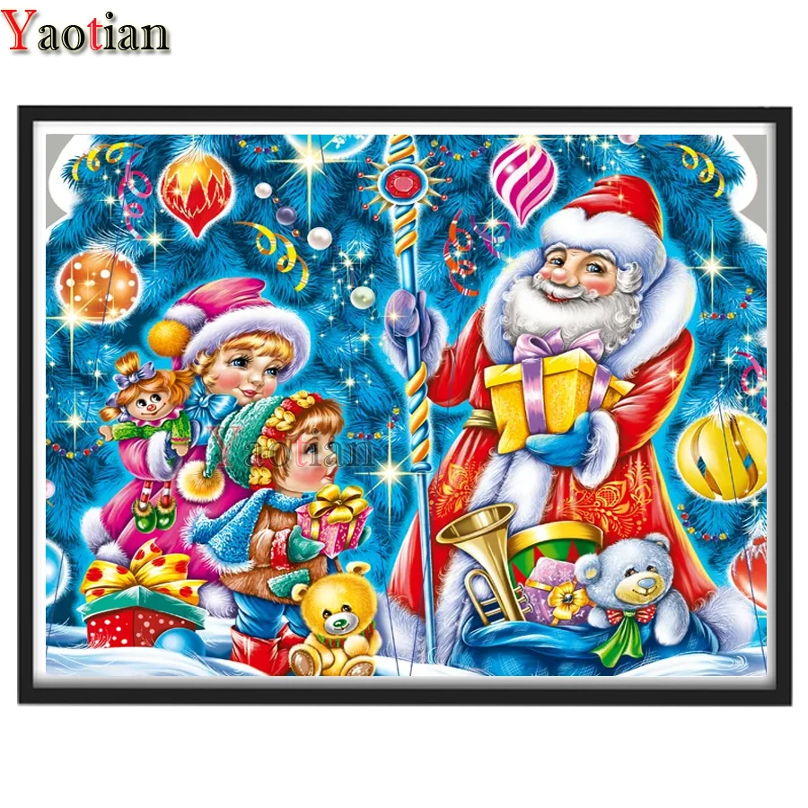 

Diamond Painting Cartoon Santa Claus And Kids Diamond Embroidery Kit Square/Round Drill DIY Cross Stitch Mosaic Art Craft Decor