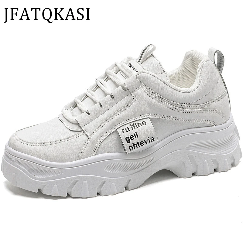 

Женская повседневная обувь на платформе; Цвет белый; Сезон весна-осень; Обувь на толстой подошве; Женская обувь на плоской подошве; На шнуров...