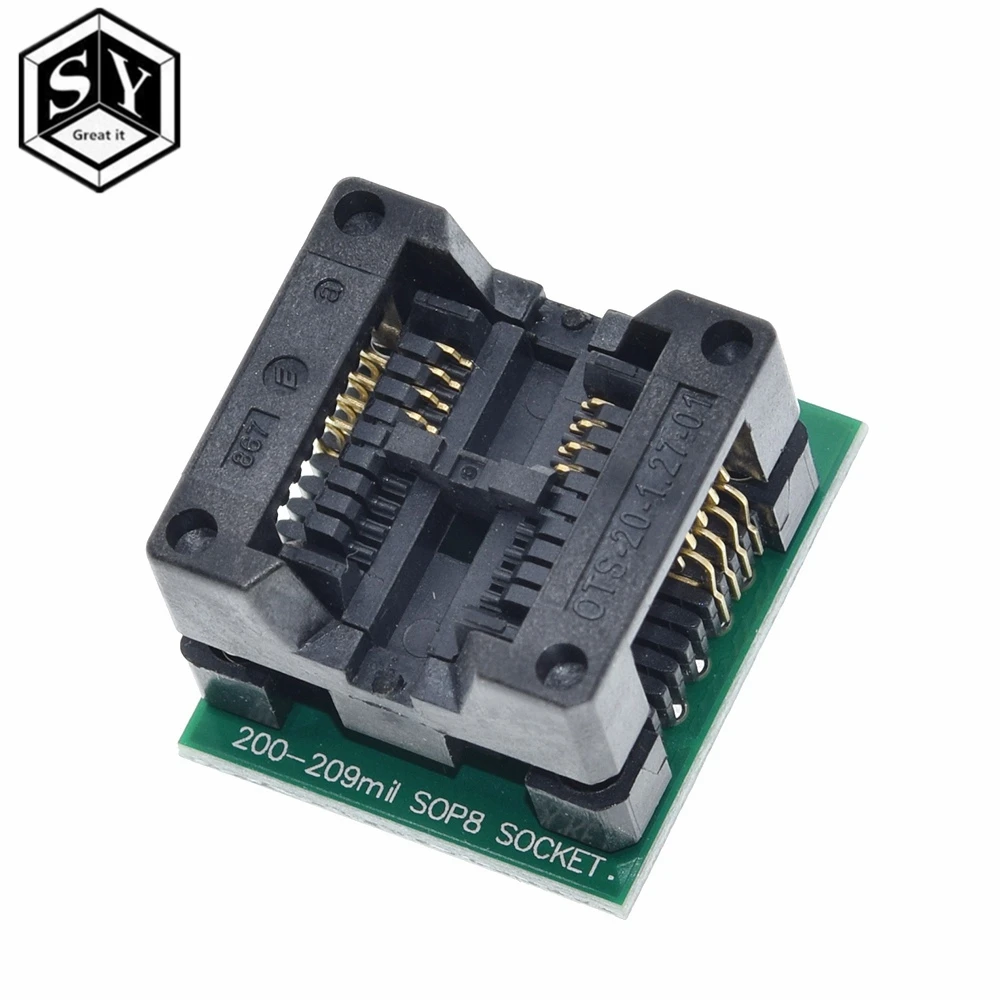 GREAT IT 1 шт. SOIC8 SOP8 К DIP8 широкое сиденье 200 мил программист адаптер гнездо синий ch341a