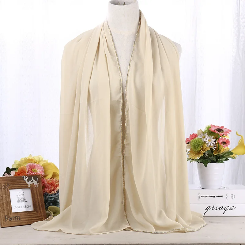 Мусульманский мусульманский хиджаб шифоновый шарф 23 Цвета женский платок новый