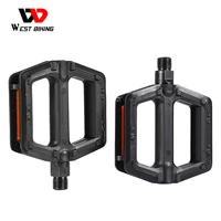 west biking mtb bike bicycle pedals plastic 1 pair high quality portable road bike double du pedals cycling mountain bike parts