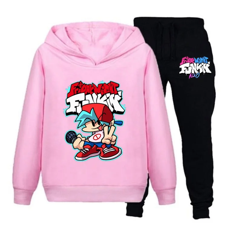 Fashion Children's Clothes Cartoon Hoodie and Pants Two-piece Game Friday Night Funkin Sportswear Leisure Sports Children's Suit
